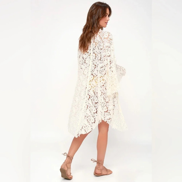 INTIMATELY by FREE PEOPLE NWOT Move Over Lace Robe in Ivory - Picture 4 of 10